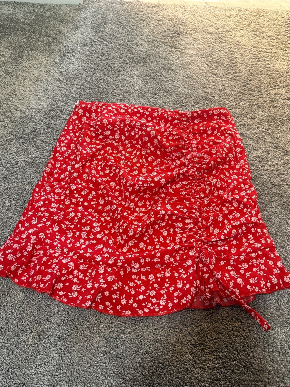 Red Floral A-Line Mini Skirt - Women